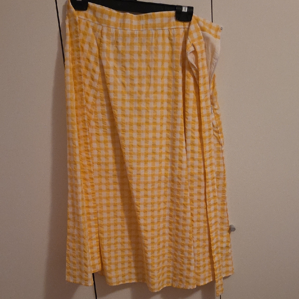 Joe Browns Yellow and White Gingham Wrap Skirt
